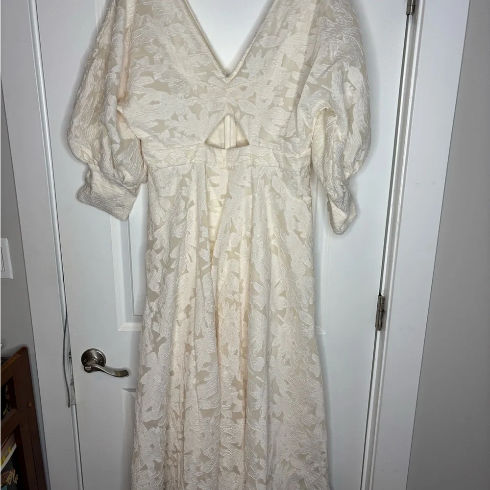 NWT ASOS Edition floral organza midi dress with blouson sleeve - Picture 6 of 7